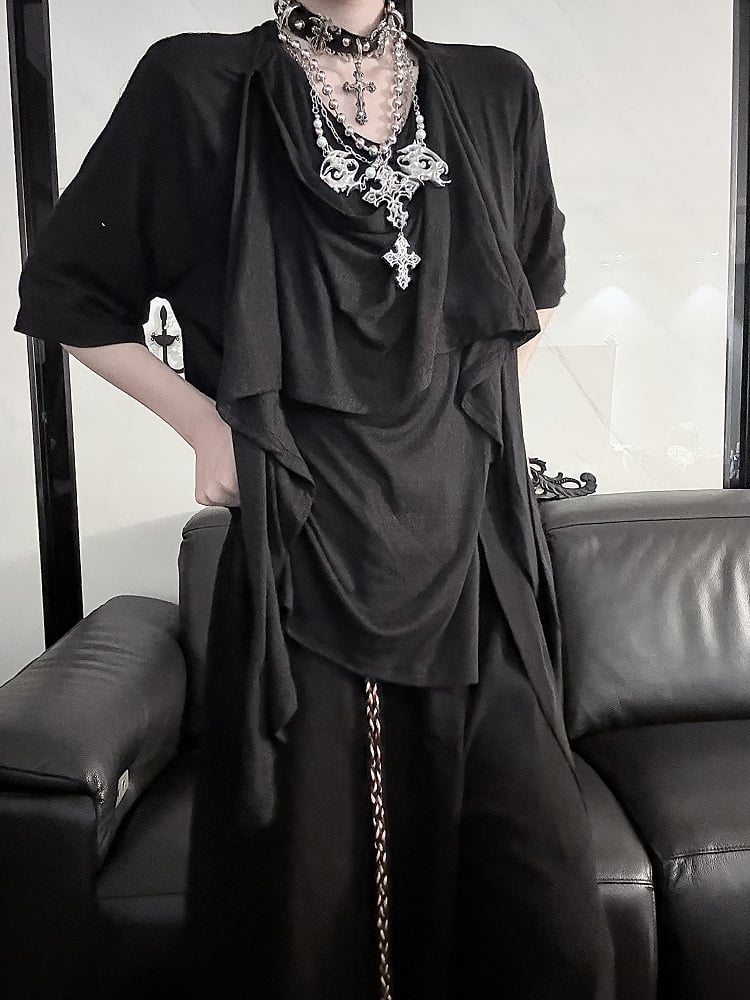 Dark Top Sleeve Ouji Gray with Neckline Short/Long Lolita Scarf