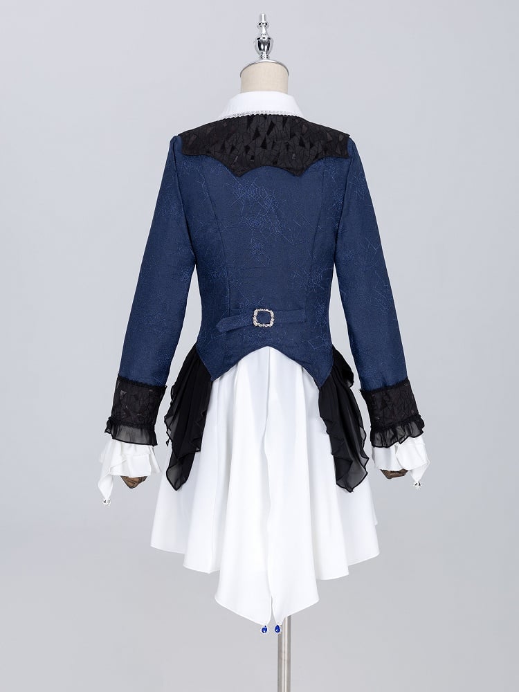Mantel Dark Gothic Stücke Ouji Set Prinz Drei Lolita Blau Weiß +