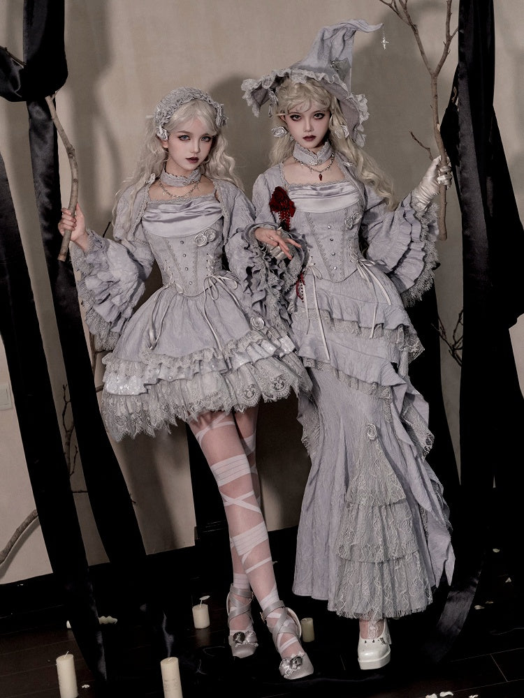 Witchy Lolita Bolero with Bell Cuffs, Layered Ruffles & Long Sleeves - With PUJI