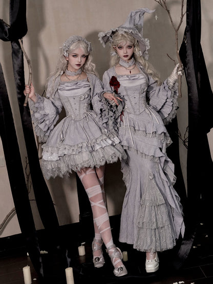 Witchy Lolita Bolero with Bell Cuffs, Layered Ruffles & Long Sleeves - With PUJI