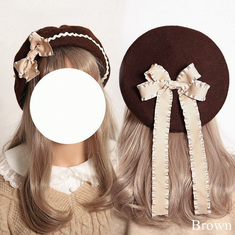 – Color Embellished Bows 12 Beret Options Ruffled