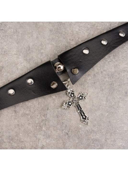 5-Color Cross Pendant Choker - Strange Sugar