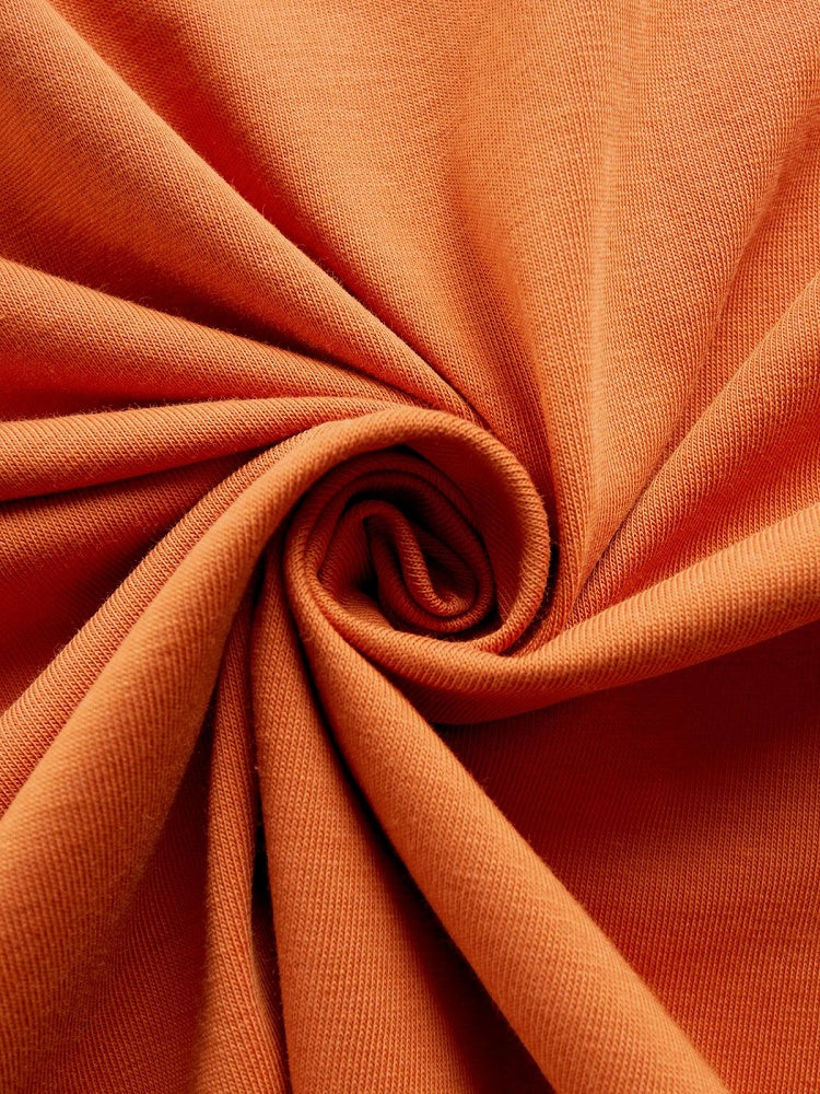 Orange Vintage Crew Neck Tee with Star Print - Languid Park