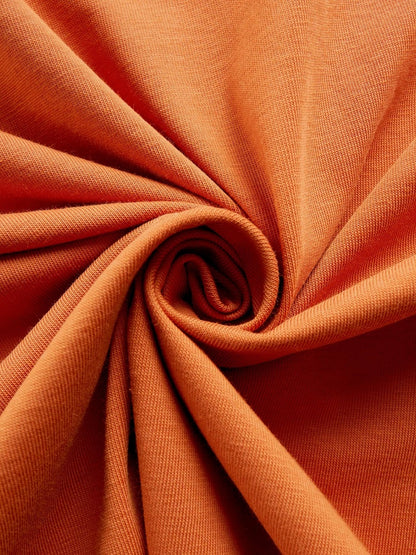 Orange Vintage Crew Neck Tee with Star Print - Languid Park