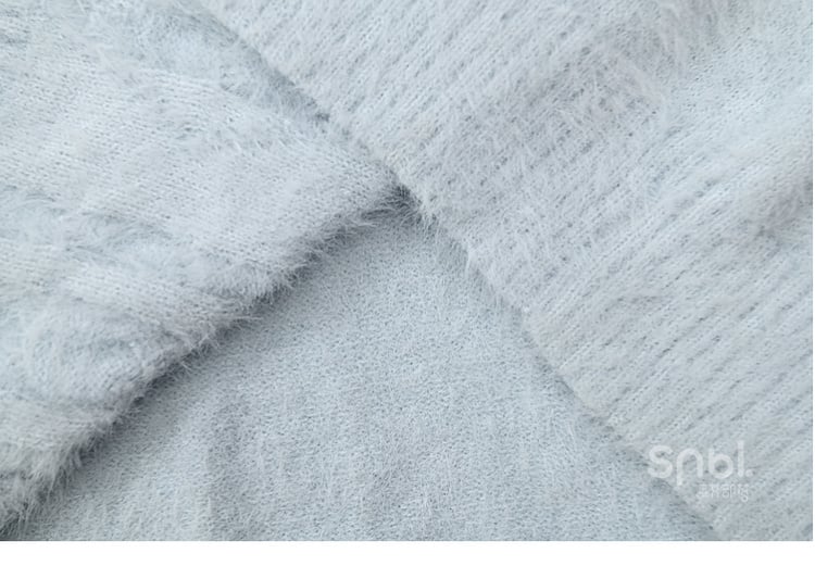 Cute Snowman Adorned Blue V-neck Mohair Vest