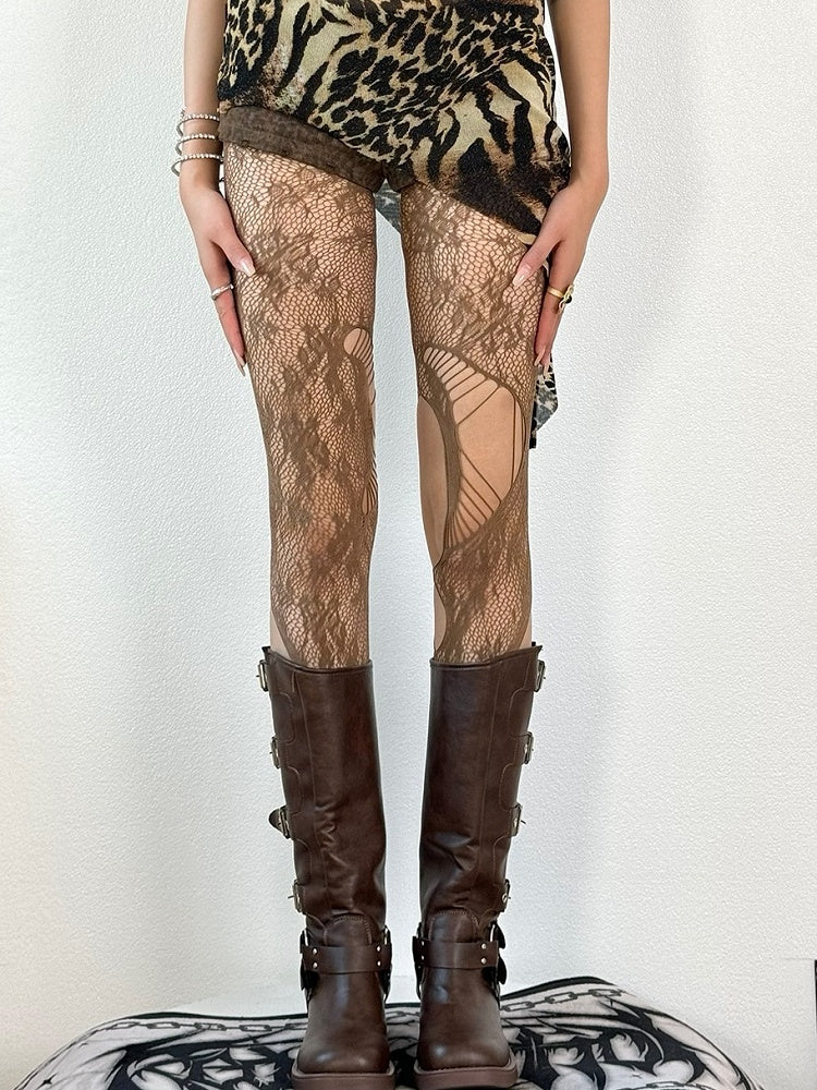 Cut-out Design 5 Asymmetrical Fashion Color Tights Millard Details Options