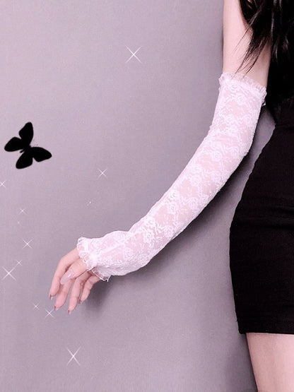 Sheer Floral Lace Arm Sleeves - Mr. Cat