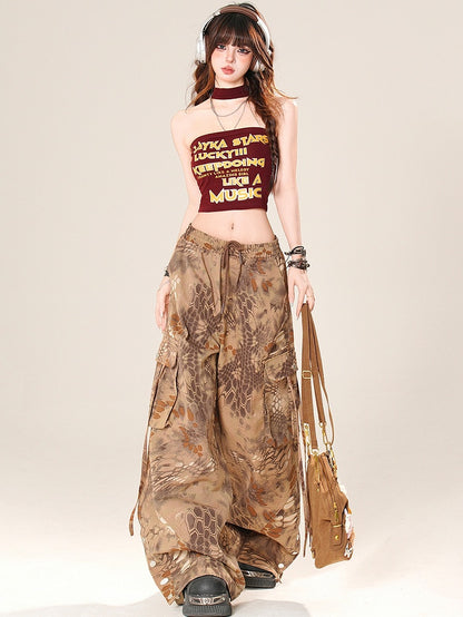 Buchstaben-Top Bittersweet Print Ärmellos Glamorous Rot/Schwarz/Blau