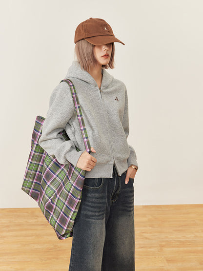 Hoodie Options Placket Zipper Gray Double-Pull 3