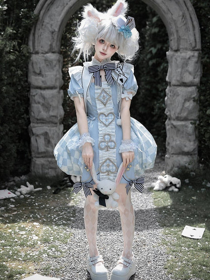 White Poker Card Pom-pom Detachable Collar - Unknown Star