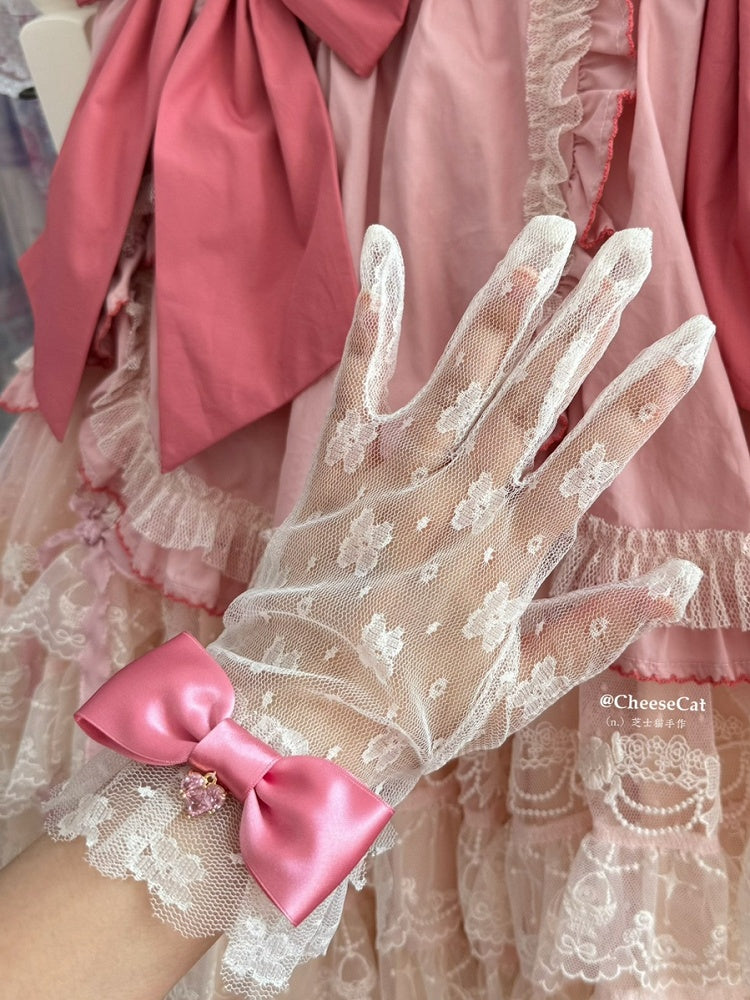 Krone/Herz Schleife Spitzenhandschuhe Optionen Charm 16