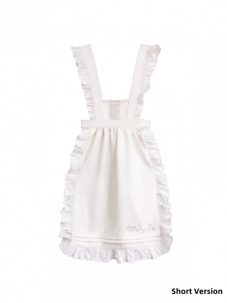 68CM Version - White Size Floral Short Apron Waist Clearance S for Embroidery