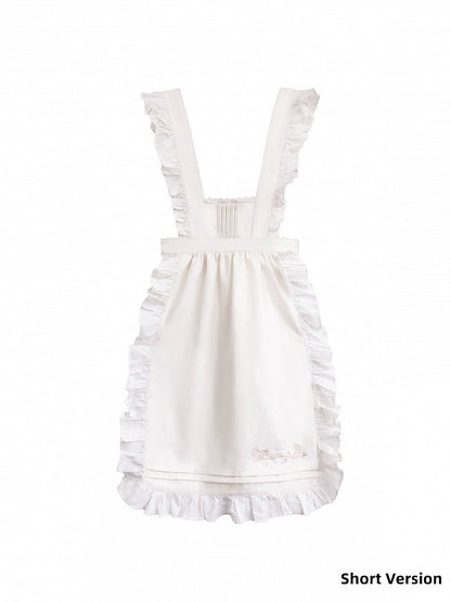 68CM Version - White Size Floral Short Apron Waist Clearance S for Embroidery