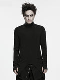 Shadow Turtle Neck Black Men's Gothic T-shirt - Punk Rave