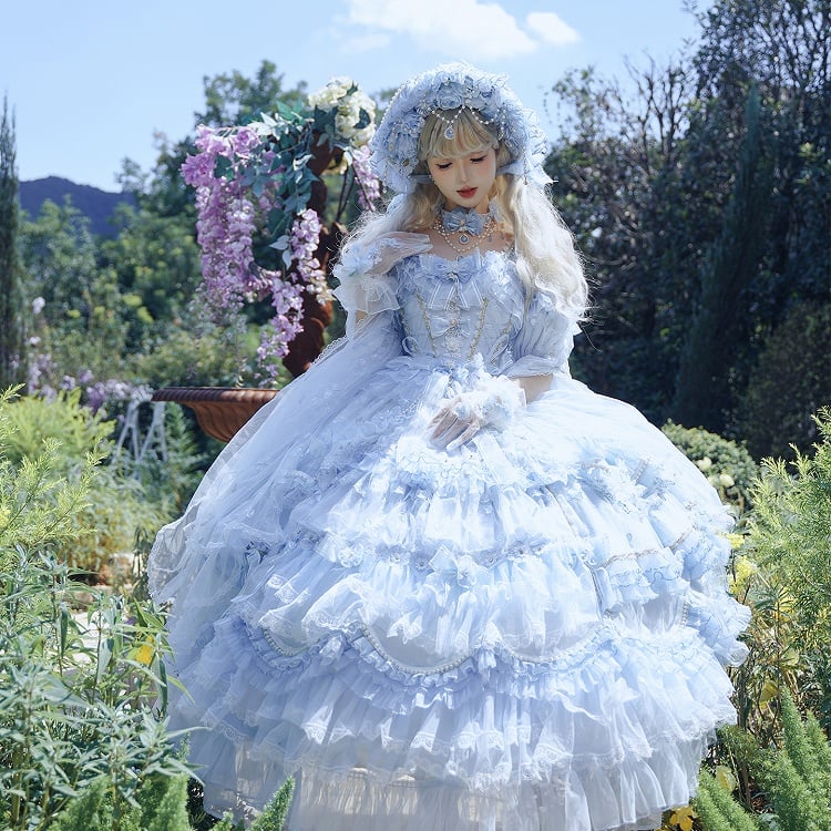 Dress Wedding Ankle Lolita Hanayome Sizes Hime Plus Blue Available Gorgeous Length