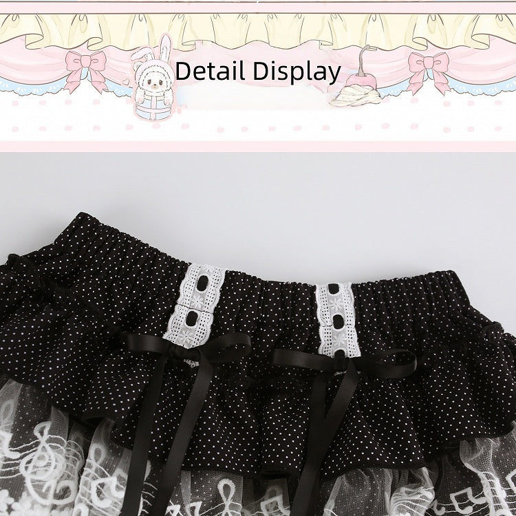Jupe-short étagée en dentelle à pois - serendipity