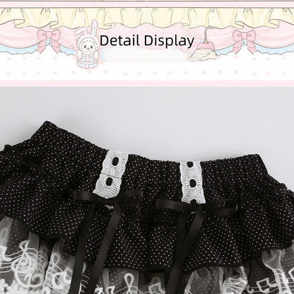 Jupe-short étagée en dentelle à pois - serendipity