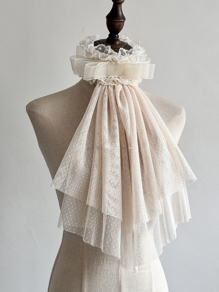 Hairband White and Double Lace Layered Bowknot Lolita Veil