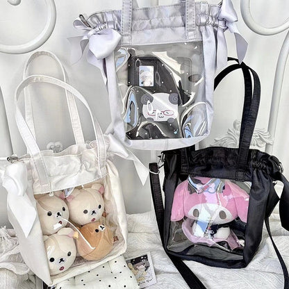 Lace Satin Silver Bag Bow Ita Daily