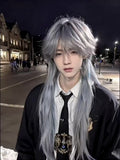 with Bangs Straight Blue Ombre Ouji Dusty 50CM Wig Style