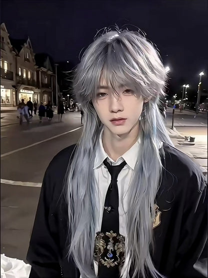 with Bangs Straight Blue Ombre Ouji Dusty 50CM Wig Style