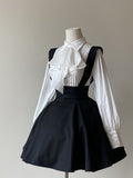 Black Straps Overall Short Lolita Adjustable Waist High Skirt