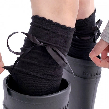 ブラック / ホワイト / グレー / ブラウン スイート セルフタイ 蝶結び JK ストッキング