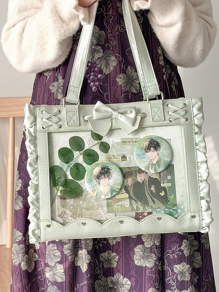 6 Color Lolita Clear Window Ita Shoulder Bag Lace Bow