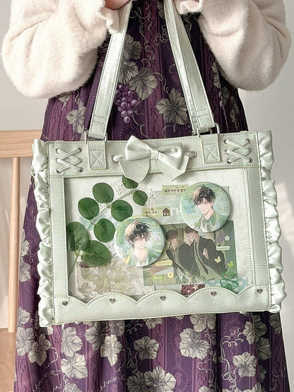 6 Color Lolita Clear Window Ita Shoulder Bag Lace Bow