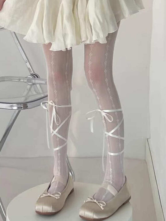 Style Pantyhose Lolita Cross-Tie Colors: (2 Black