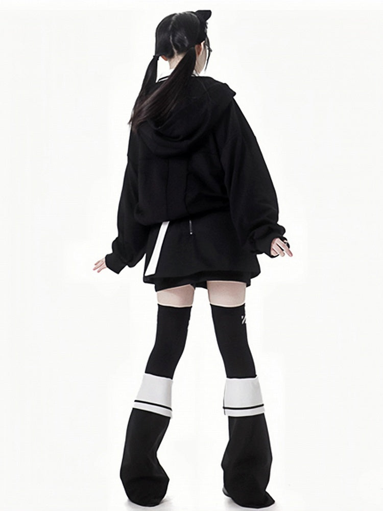 A Belt Black Mini Lined Skirt With