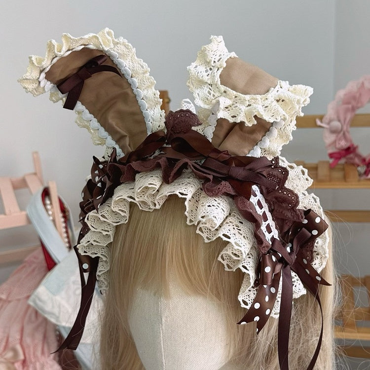 Bow Ear Details Lace Color Hairband Trim Options 4 Bunny