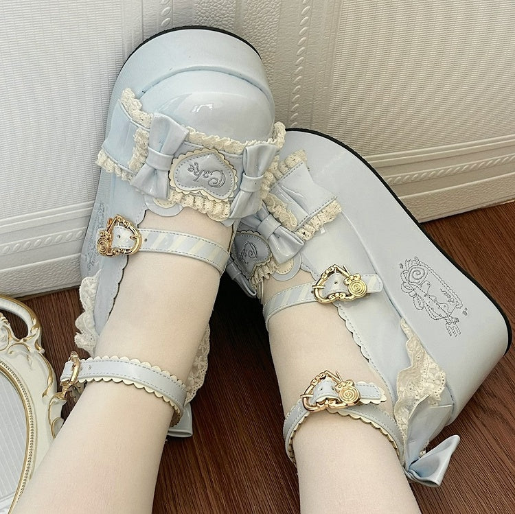Platforms PU with Theme Sweet Lolita Teddy Bear Blue