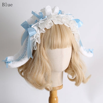 バニーディテール耳カラーKC蝶結びフリルロリータオプション8スイート