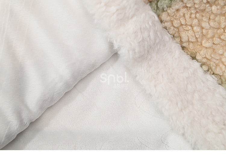 Green Cute Lamb Applique Plaid Fleece Skirt with Pockets