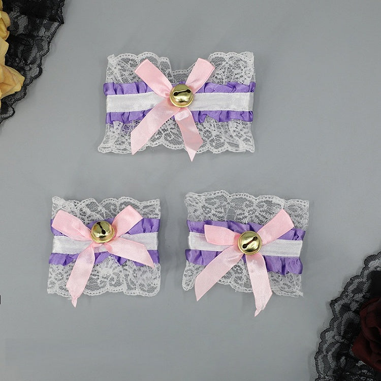 Cuffs Lace Choker Pair 12 + - of A Lolita Bell Wrist Set Colors