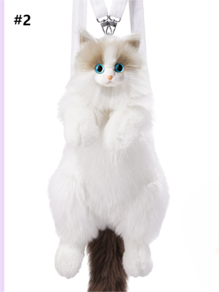 Medium Backpack/Crossbody Realistic - Cat Plush 3 Size Options Bag