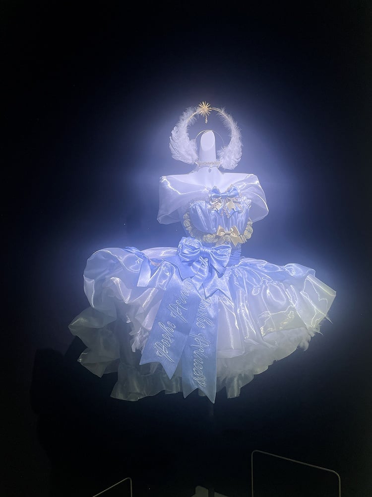 Bodice Neckline Princess Balletcore White Lolita Corset Blue Dress and Hime Off-the-shoulder