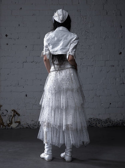 ブラック/ホワイト/アプリコット