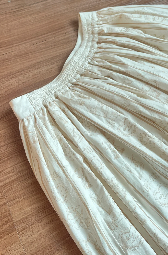 Blouse Available and Short Toys Grils Little Print Sleeves Plus Creamy + Skirt Set Sizes