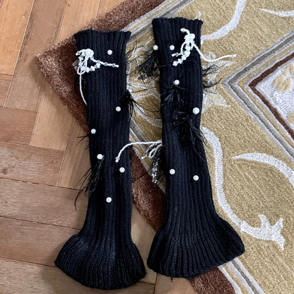 - bead Colors Mid-Calf Warmers with Socks Leg Three and Toe-Loop