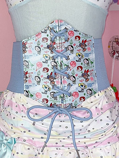 Corset Girls Powerpuff Pink/Blue PU Y2K