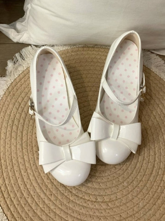 Janes White Mary Snap Mid-heel Sweet Lolita with Fastener
