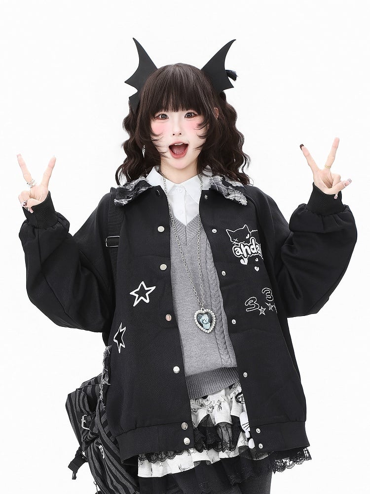 Snap Bittersweet Jacket Placket Black with