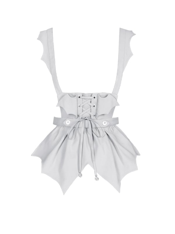 Bat Gray Apron Lolita - Gothic Inspired