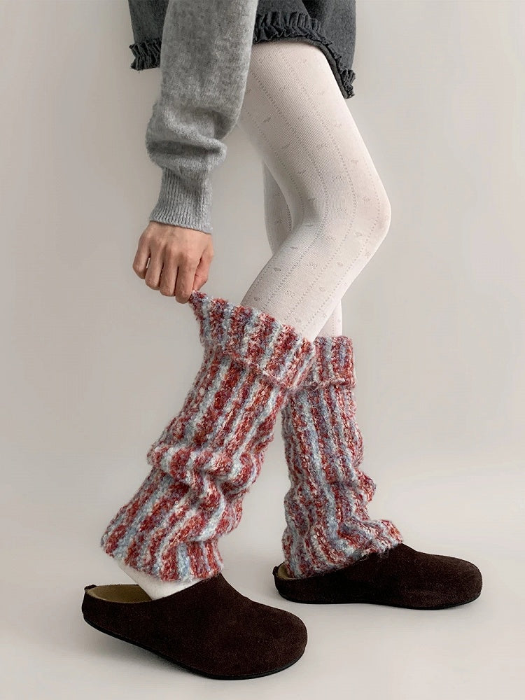 (4 Warmers Colors) Leg Marled Ribbed