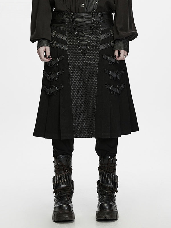 Heavy-duty Black Men's Punk Skirt - Punk Rave