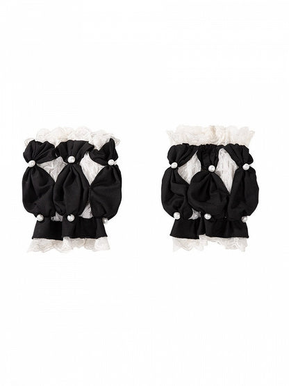 Lace Arm Sleeves and Choker Set in Black and White - Unknown Star