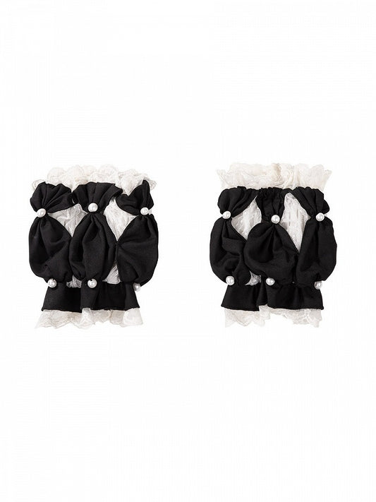 Lace Arm Sleeves and Choker Set in Black and White - Unknown Star