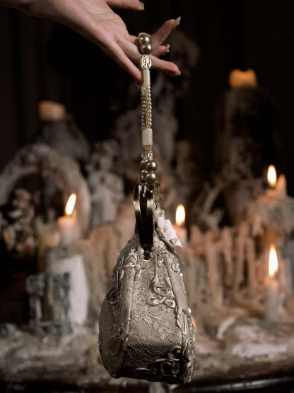 Perlenquasten Vintage Hand Kiss-Lock Taschenverschluss